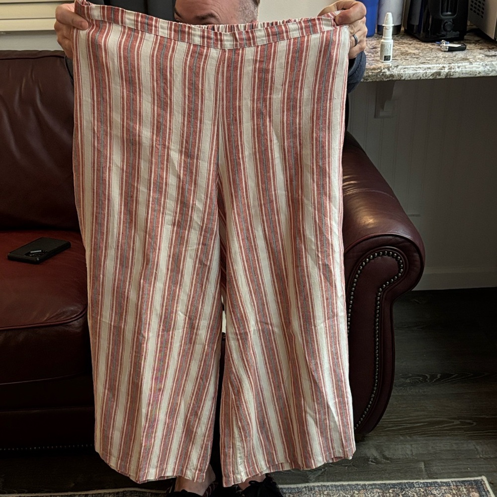 bryn Walker Red and White Striped Pants